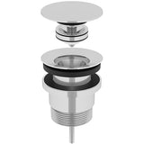 Meir Universal Push Button Basin & Bath Waste - With or Without Overflow Chrome MP04F-UNI-C_3