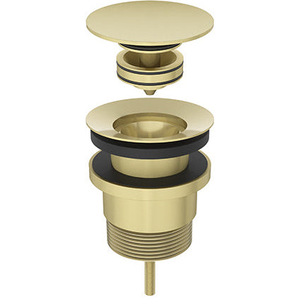Meir Universal Push Button Basin & Bath Waste - With or Without Overflow Tiger Bronze MP04F-UNI-PVDBB_3