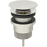 Meir Universal Push Button Basin & Bath Waste - With or Without Overflow Brushed Nickel MP04F-UNI-PVDBN_1