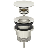 Meir Universal Push Button Basin & Bath Waste - With or Without Overflow Brushed Nickel MP04F-UNI-PVDBN_3