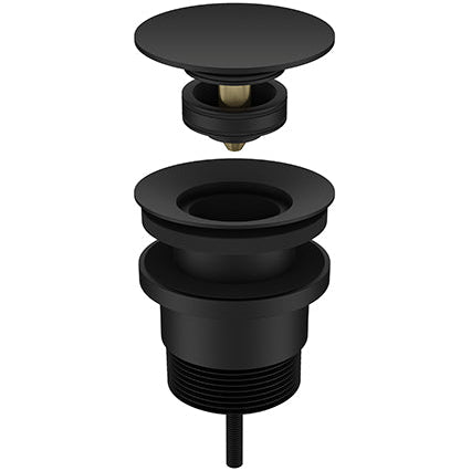 Meir Universal Push Button Basin & Bath Waste - With or Without Overflow Matt Black MP04F-UNI_3