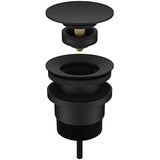 Meir Universal Push Button Basin & Bath Waste - With or Without Overflow Matt Black MP04F-UNI_3