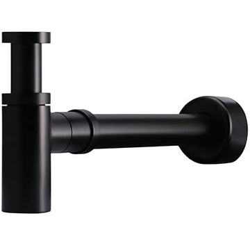 Meir Round Bottle Trap Matt Black MP05-R_1