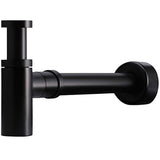 Meir Round Bottle Trap Matt Black MP05-R_1