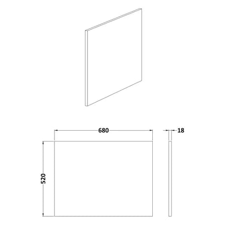 Nuie L-Shaped Shower Bath End Panel MDF/MFC Metallic Slate MPC2631 LD