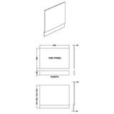 Nuie Standard MDF/MFC End Bath Panel Solace Oak MPD2511 LD
