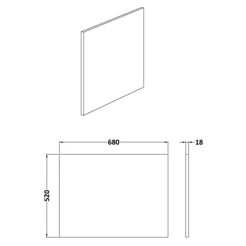 Nuie L-Shaped Shower Bath End Panel MDF/MFC Bleached Oak MPD3031 LD