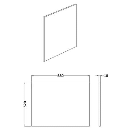 Nuie L-Shaped Shower Bath End Panel MDF/MFC Bleached Oak MPD3031 LD