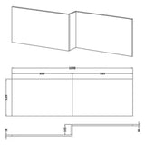 Nuie L-Shaped Shower Bath Front Panel MDF/MFC Bleached Oak MPD3035 LD