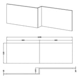 Nuie L-Shaped Shower Bath Front Panel MDF/MFC Anthracite Woodgrain MPD535N LD