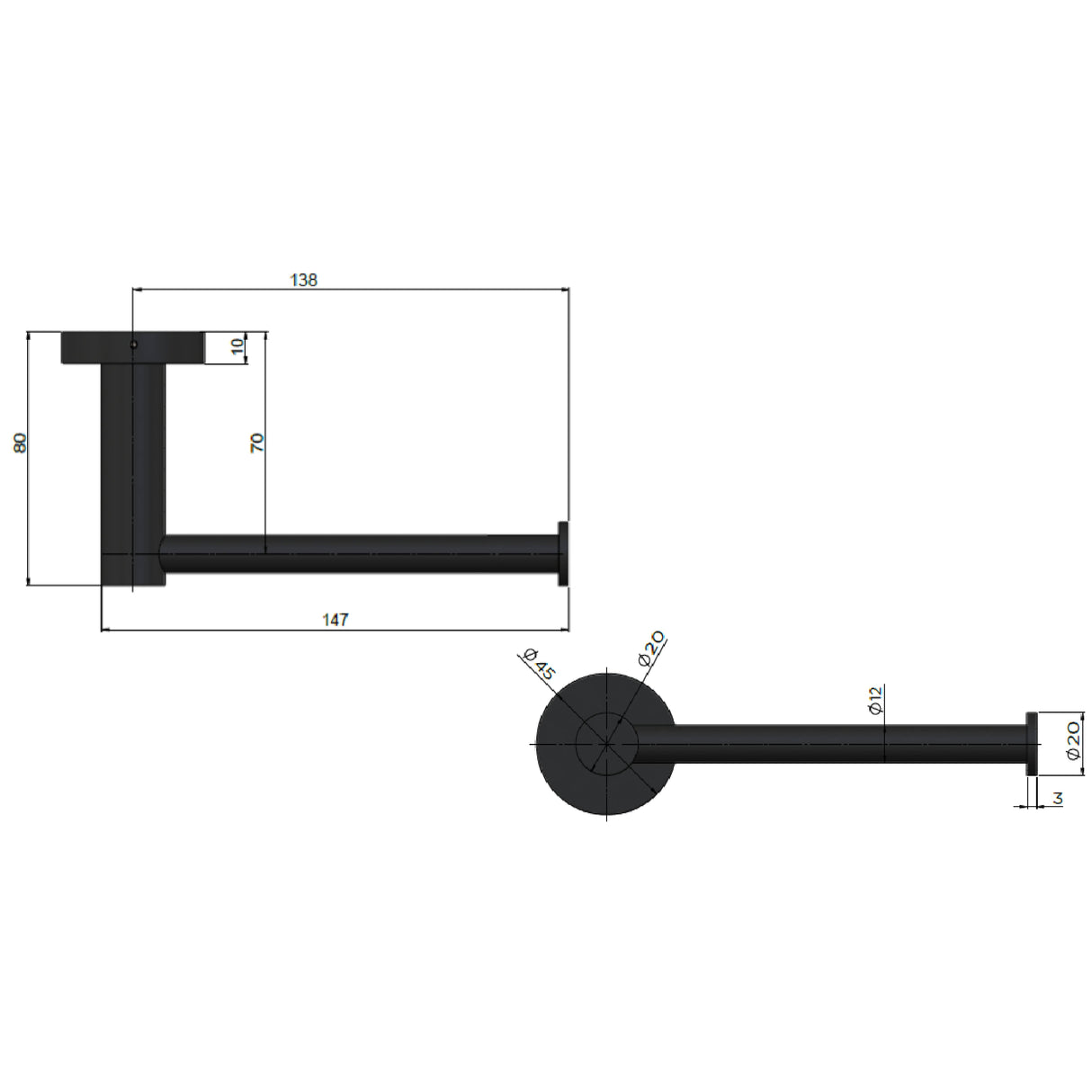 Meir Round Toilet Roll Holder Chrome MR02-R-C LD