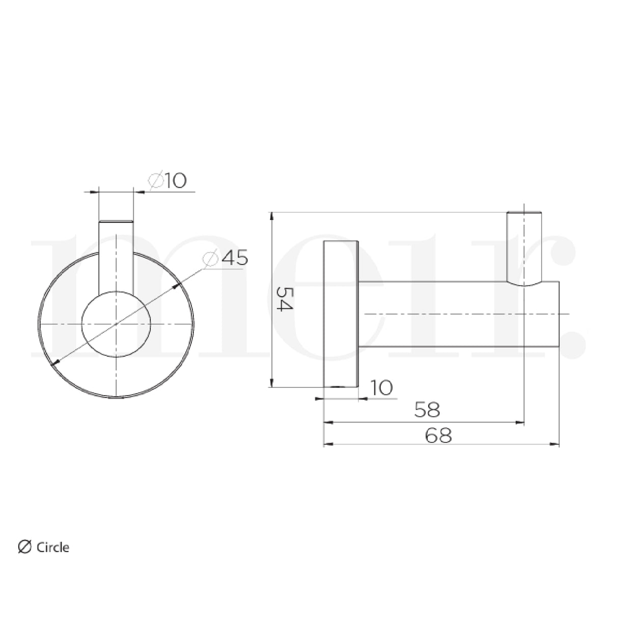 Meir Round Robe Hook Brushed Nickel MR03-R-PVDBN LD