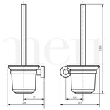 Meir Round Wall Mounted Toilet Brush & Holder Chrome MTO01-R-C LD