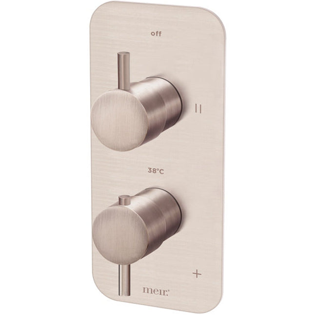 Meir 2 Outlet Thermostatic Concealed Shower Valve With Diverter - Champagne MTV22-SET-CH