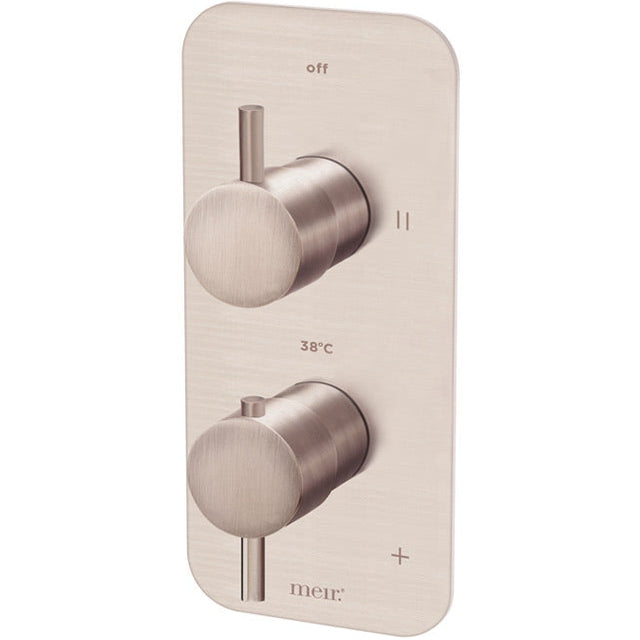 Meir 2 Outlet Thermostatic Concealed Shower Valve With Diverter - Champagne MTV22-SET-CH