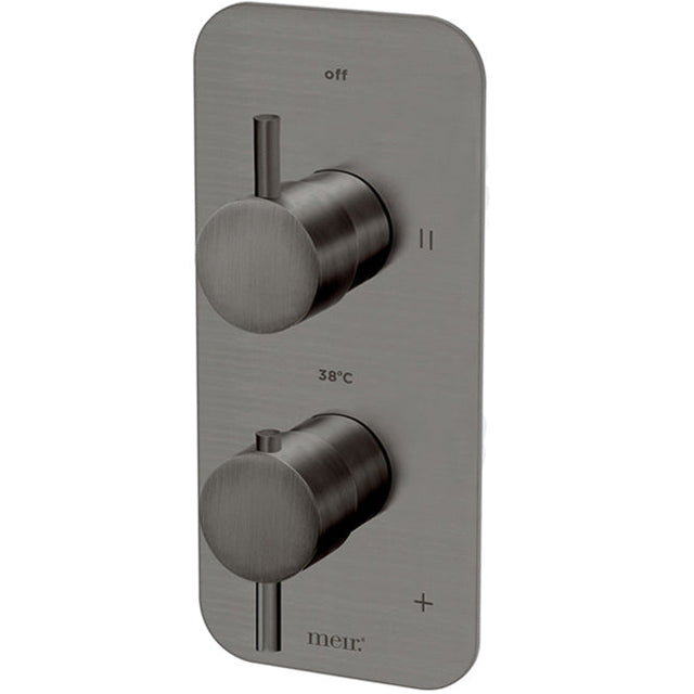 Meir 2 Outlet Thermostatic Concealed Shower Valve With Diverter - Shadow MTV22-SET-PVDGM