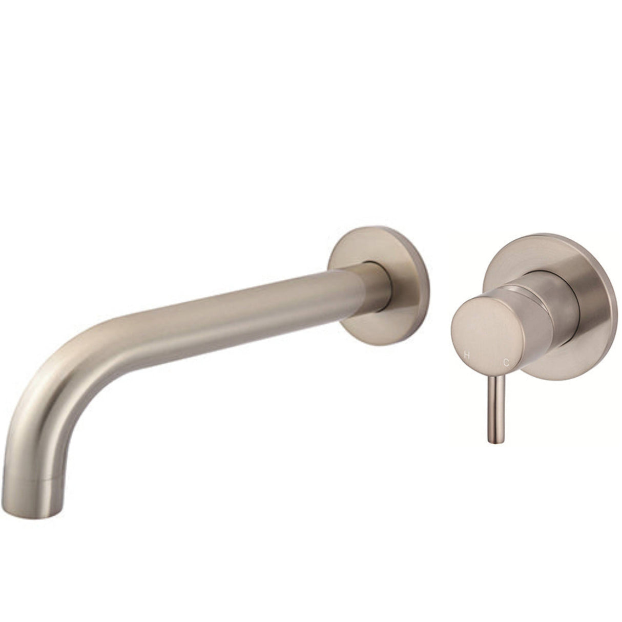 Meir Round Wall Mounted 2-Hole Single Lever Basin Mixer Tap - Champagne MW03S-SET-CH