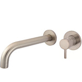 Meir Round Wall Mounted 2-Hole Single Lever Basin Mixer Tap - Champagne MW03S-SET-CH