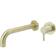 Meir Round Wall Mounted 2-Hole Single Lever Basin Mixer Tap - Tiger Bronze MW03S-SET-PVDBB
