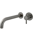 Meir Round Wall Mounted 2-Hole Single Lever Basin Mixer Tap - Shadow MW03S-SET-PVDGM