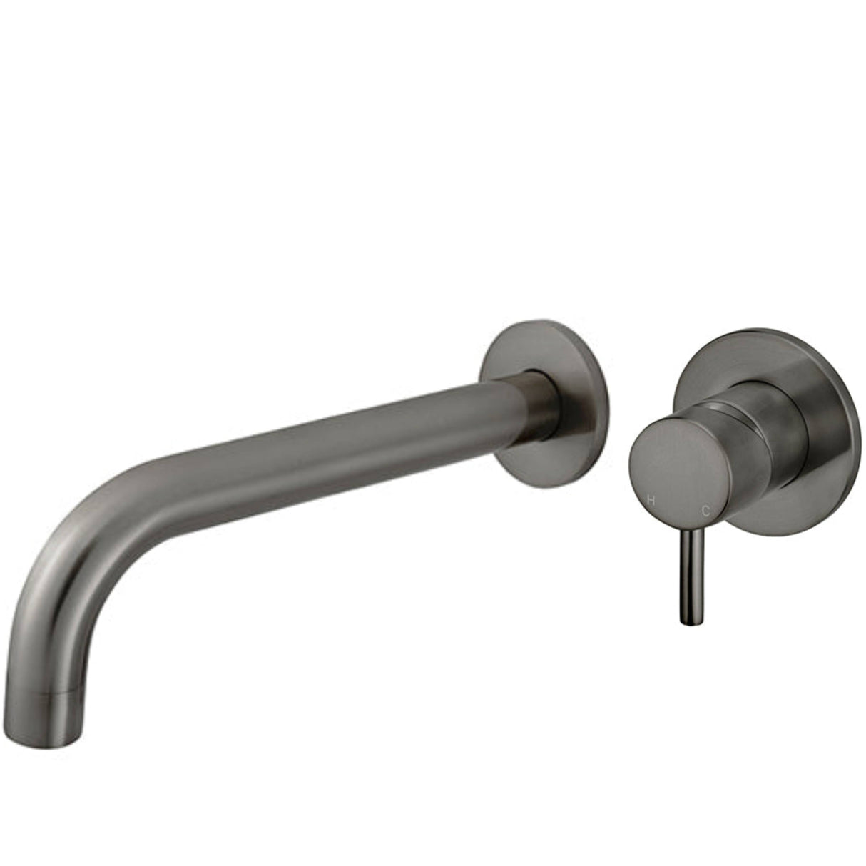 Meir Round Wall Mounted 2-Hole Single Lever Basin Mixer Tap - Shadow MW03S-SET-PVDGM