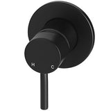 Meir Concealed 1 Outlet Round Manual Mixer Valve, With Concealed Body Matt Black MW03S-FIN + MW13BDY_1