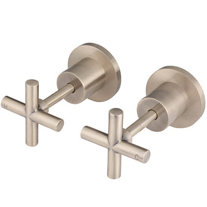 Twin Cross Handles For Wall Mounted Valves - Champagne MW08JL-CH_1