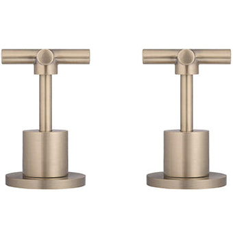 Twin Cross Handles For Wall Mounted Valves - Champagne MW08JL-CH_3