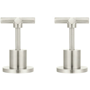 Twin Cross Handles For Wall Mounted Valves - Brushed Nickel MW08JL-PVDBN_