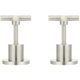 Twin Cross Handles For Wall Mounted Valves - Brushed Nickel MW08JL-PVDBN_