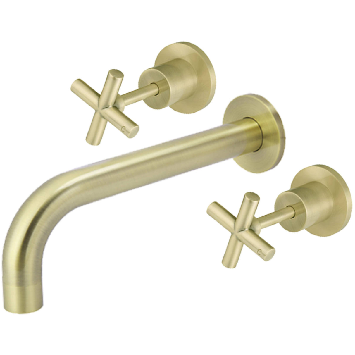Meir Crosshead Wall Mounted 3-Hole Basin Mixer Tap - Tiger Bronze MW08JL-SET-PVDBB