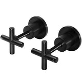 Twin Cross Handles For Wall Mounted Valves - Matt Black_1