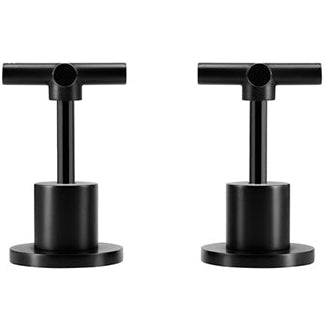 Twin Cross Handles For Wall Mounted Valves - Matt Black_3