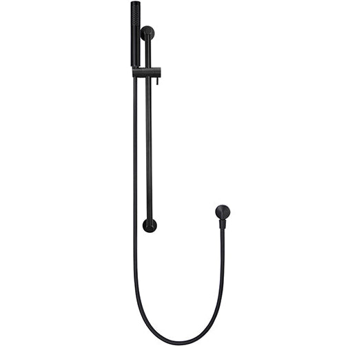 Meir Round Sliding Rail Kit With Single Spray Handset & Elbow Outlet Matt Black MZ0402-R_1