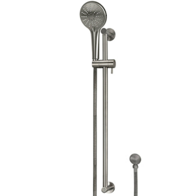 Meir Round Sliding Rail Kit With Three Spray Handset & Elbow Outlet - Shadow MZ04BN-SET-PVDGM_2