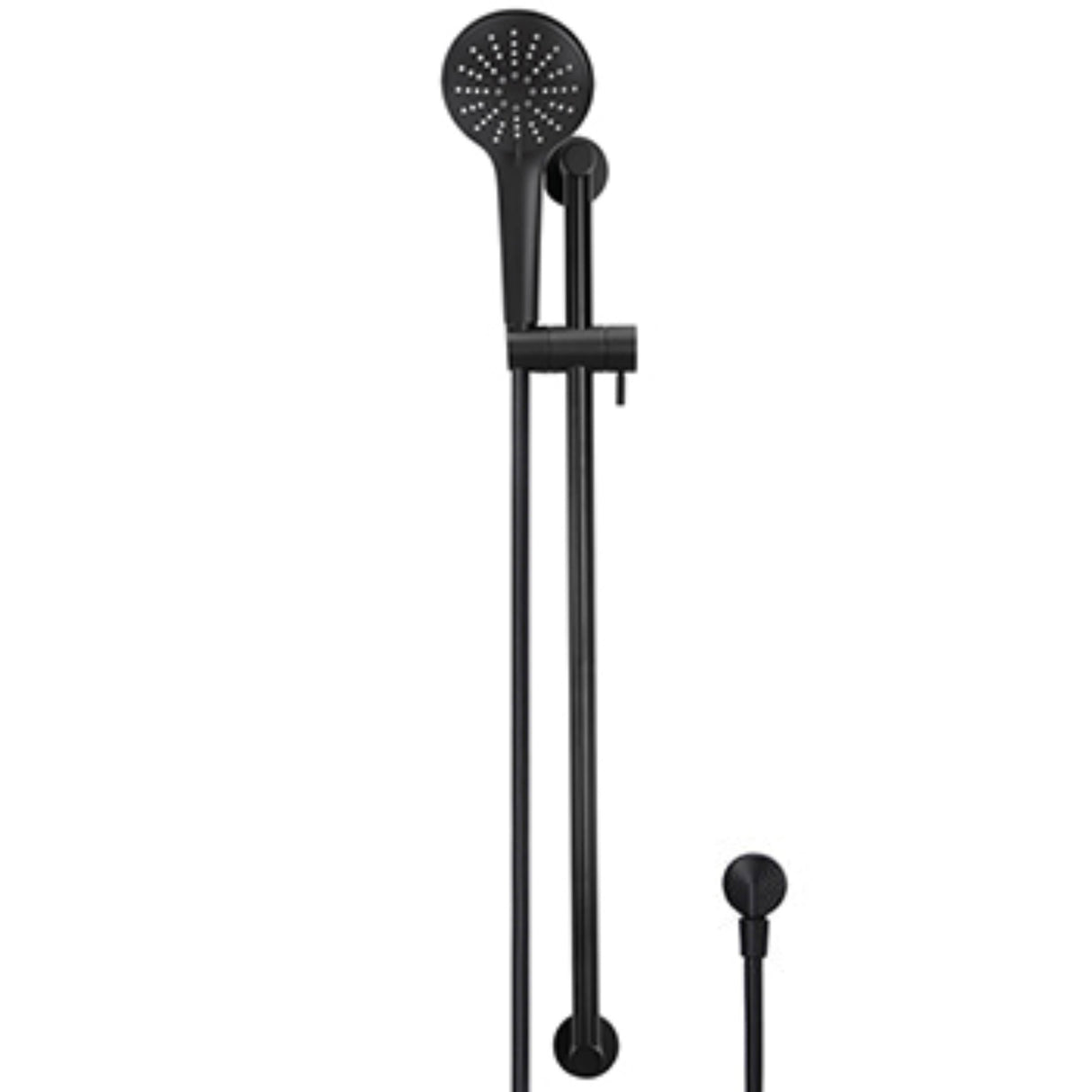 Meir Round Sliding Rail Kit With Three Spray Handset & Elbow Outlet - Matt Black MZ04BN-SET_1