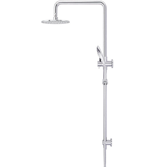 Meir 2 Outlet Round 200mm Rigid Riser Shower Kit With Diverter & Elbow Outlet Chrome MZ0704-R-C_4