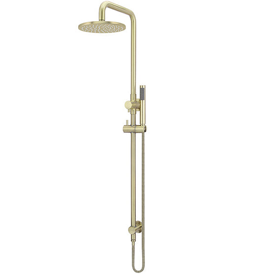 Meir 2 Outlet Round 200mm Rigid Riser Shower Kit With Diverter & Elbow Outlet Tiger Bronze MZ0704-R-PVDBB_1