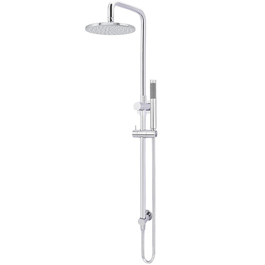 Meir 2 Outlet Round 200mm Rigid Riser Shower Kit With Diverter & Elbow Outlet Chrome MZ0704-R-C_1