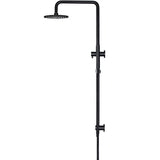Meir 2 Outlet Round 200mm Rigid Riser Shower Kit With Diverter & Elbow Outlet Matt Black MZ0704-R_3