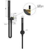 Meir Round Elbow Outlet with Holder, Hose & Handset Champagne MZ08-R-CH LD