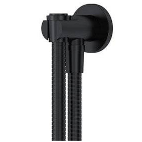 Meir Round Elbow Outlet with Holder, Hose, without Handset Matt Black MZ08B_1