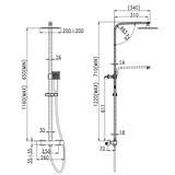 Ellsi Marilia Square 2 Outlet Exposed Thermostatic Shower Set Chrome SK-04-CH LD