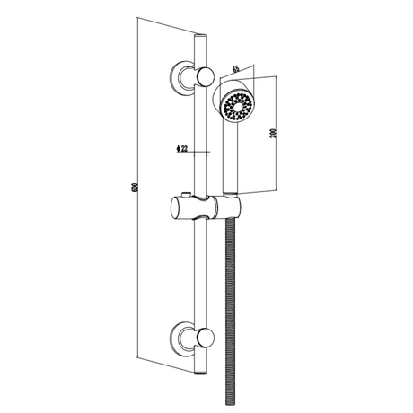 Ellsi Mist Round Sliding Rail Kit With Single Spray Handset LD