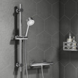 Ellsi Mist Thermostatic Bar Valve & 2-Spray Sliding Rail Shower Set Chrome SK-09-CH LS1