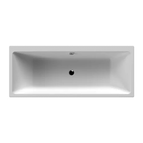 Nuie Asselby Thin-Edge Square Double Ended Acrylic Bath White NBA909