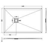 Nuie Slimline Rectangular Shower Tray Grey Slate NLT71034 LD