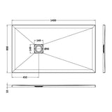 Nuie Slimline Rectangular Shower Tray Black Slate NLT91033 LD