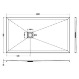 Nuie Slimline Rectangular Shower Tray Black Slate NLT91054 LD