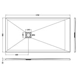 Nuie Slimline Rectangular Shower Tray Black Slate NLT91064 LD